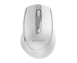 Mouse Sem Fio 2,4Ghz 1600 DPI 6 Botões Branco Usb Power Save Com Pilhas Inclusas - MO317