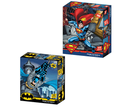 Combo Kids - Quebra-Cabeça 3D Batman DC Comics 300 Peças e Quebra-Cabeça 3D Superman DC Comics - 300 Peças - BR1322K