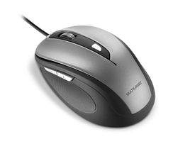 Mouse Com Fio Comfort Conexão USB 1600dpi Ajustável Cabo de 130cm 6 Botões Textura Emborrachada Cinza - MO242